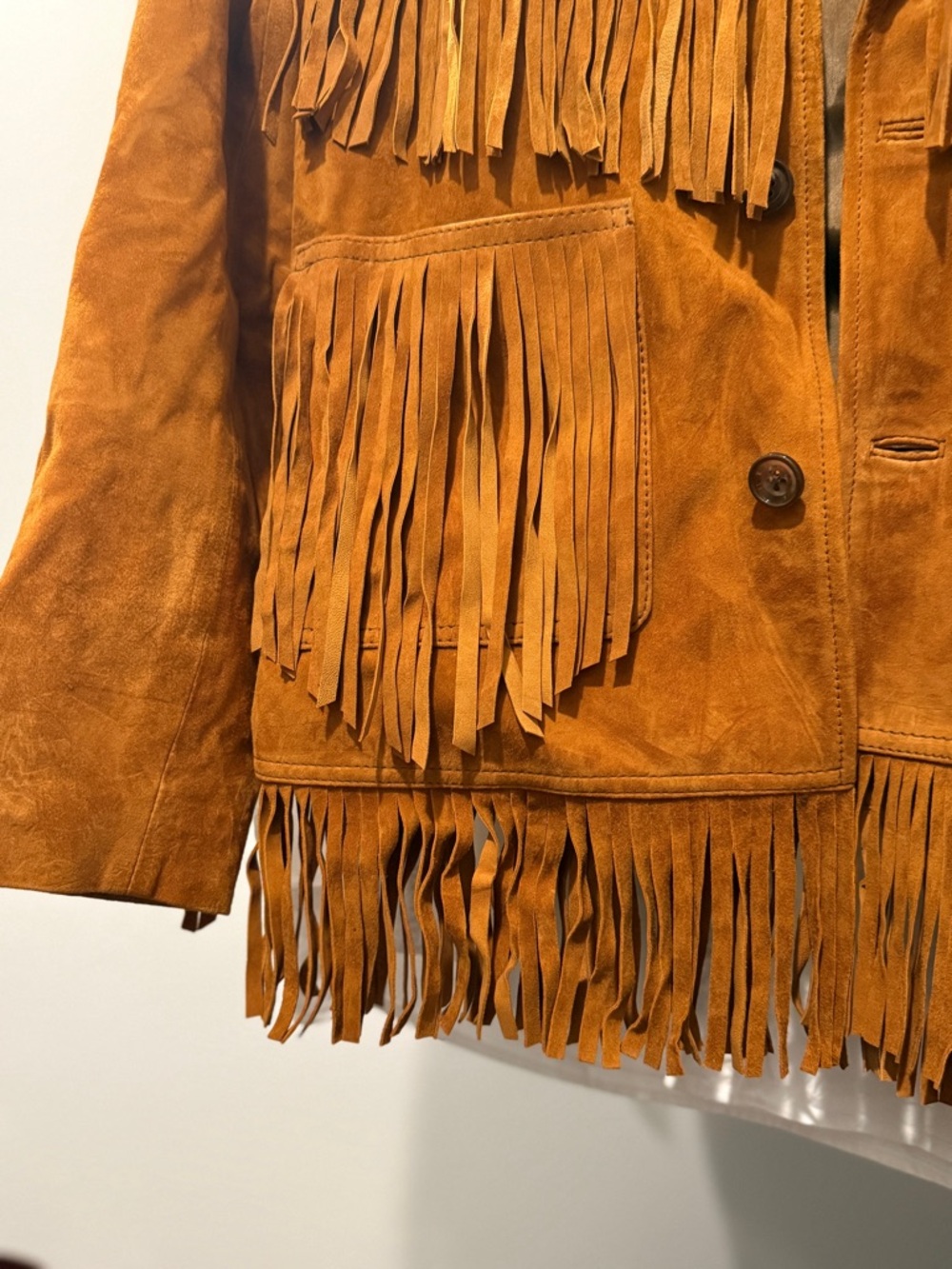 Fringe Suede Jacket in Cognac Brown - Women's Outerwear - Picture 4 of 14